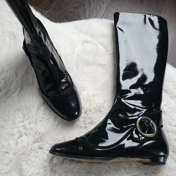 Jimmy Choo Ninol Patent Leather Tall Gogo Riding Boot - Picture 3 of 11